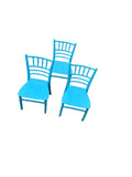 lot de 3 chaises bleues pour enfant