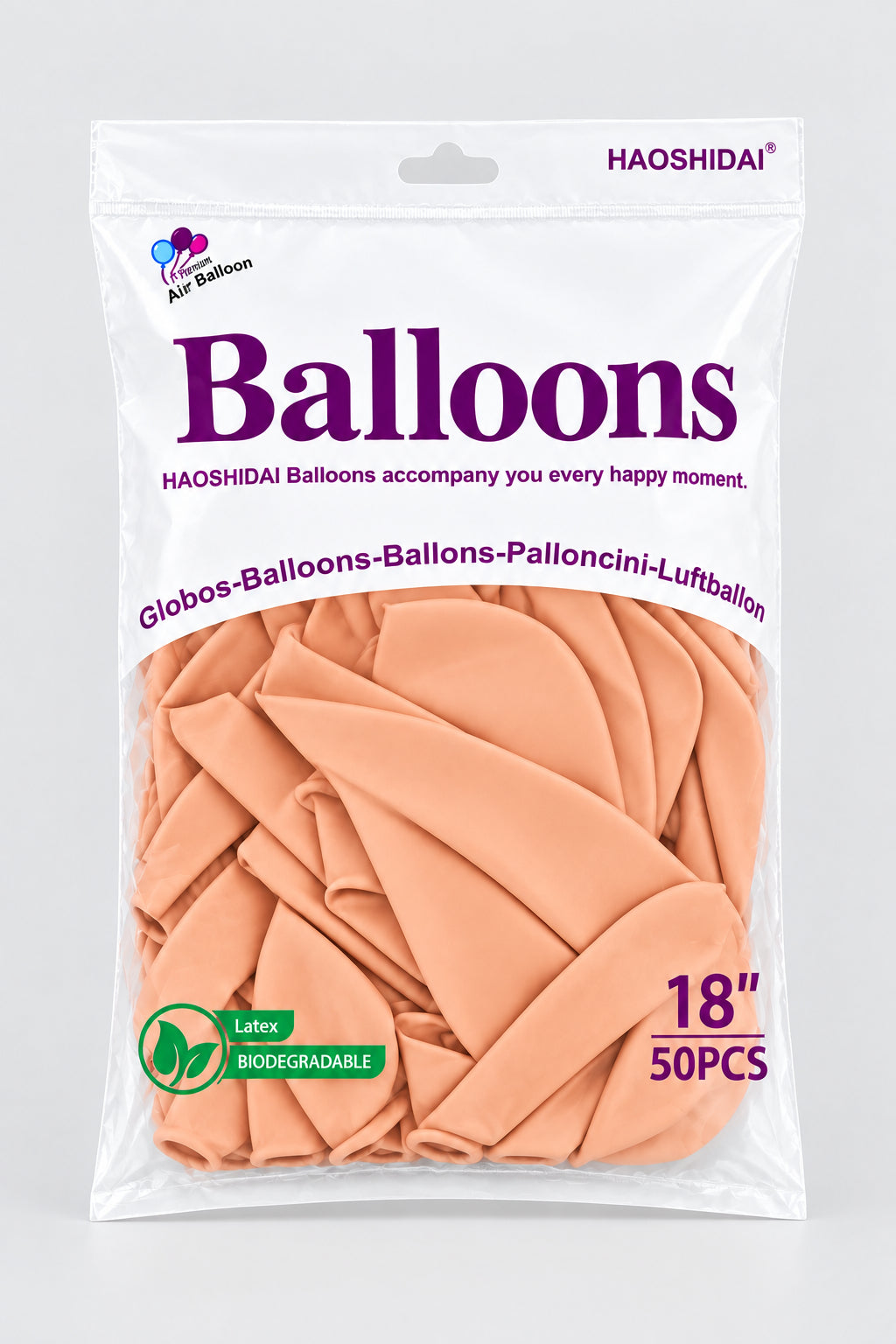 Ballon en latex abricot