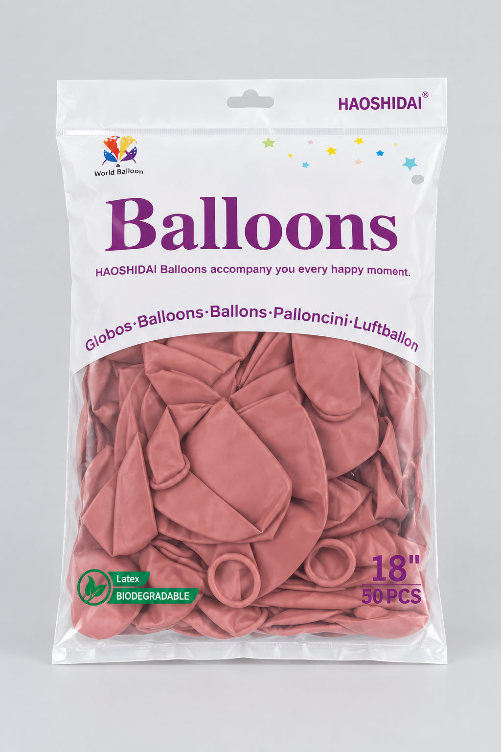 Ballon en latex rose terreux