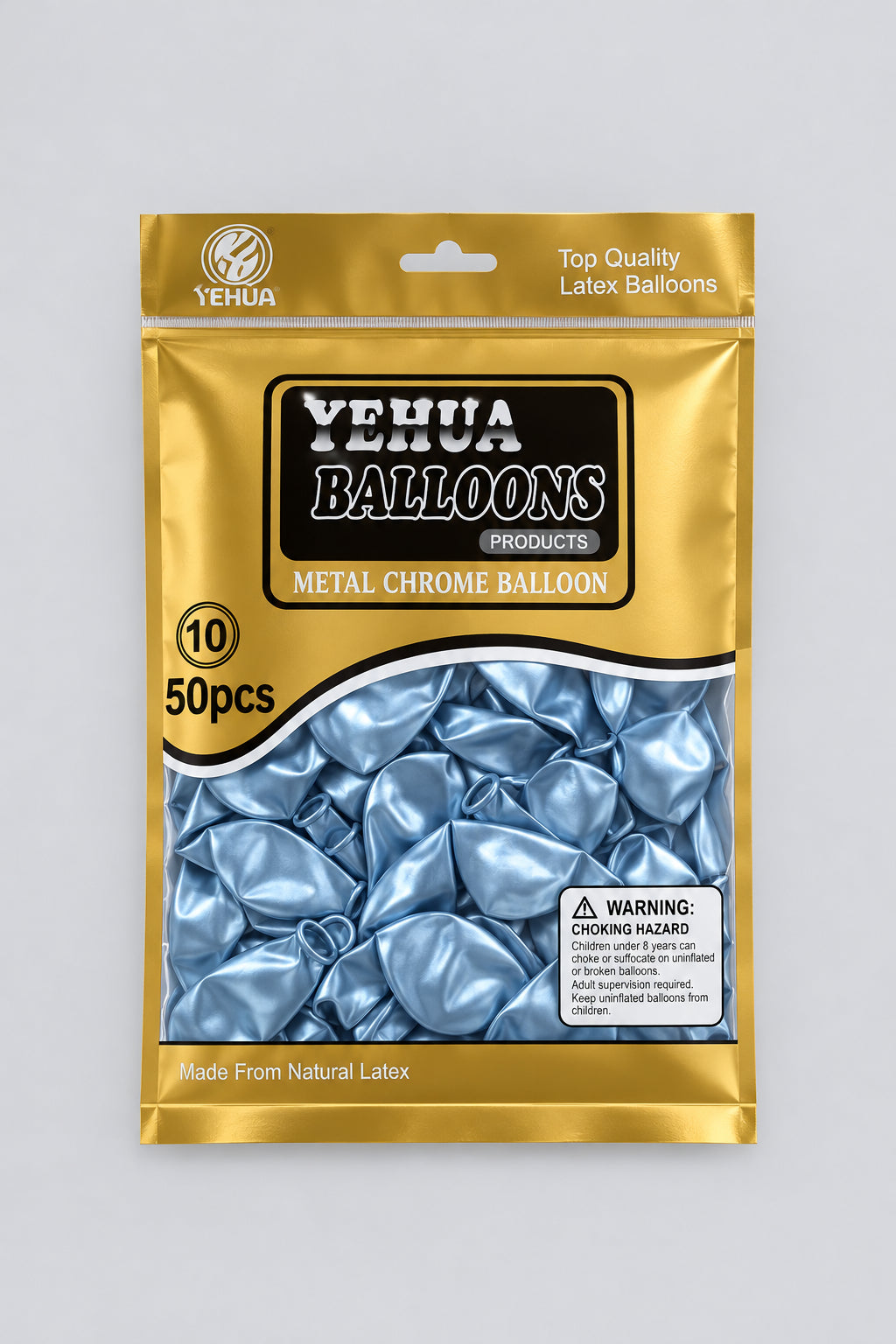Ballon chrome bleu argenté