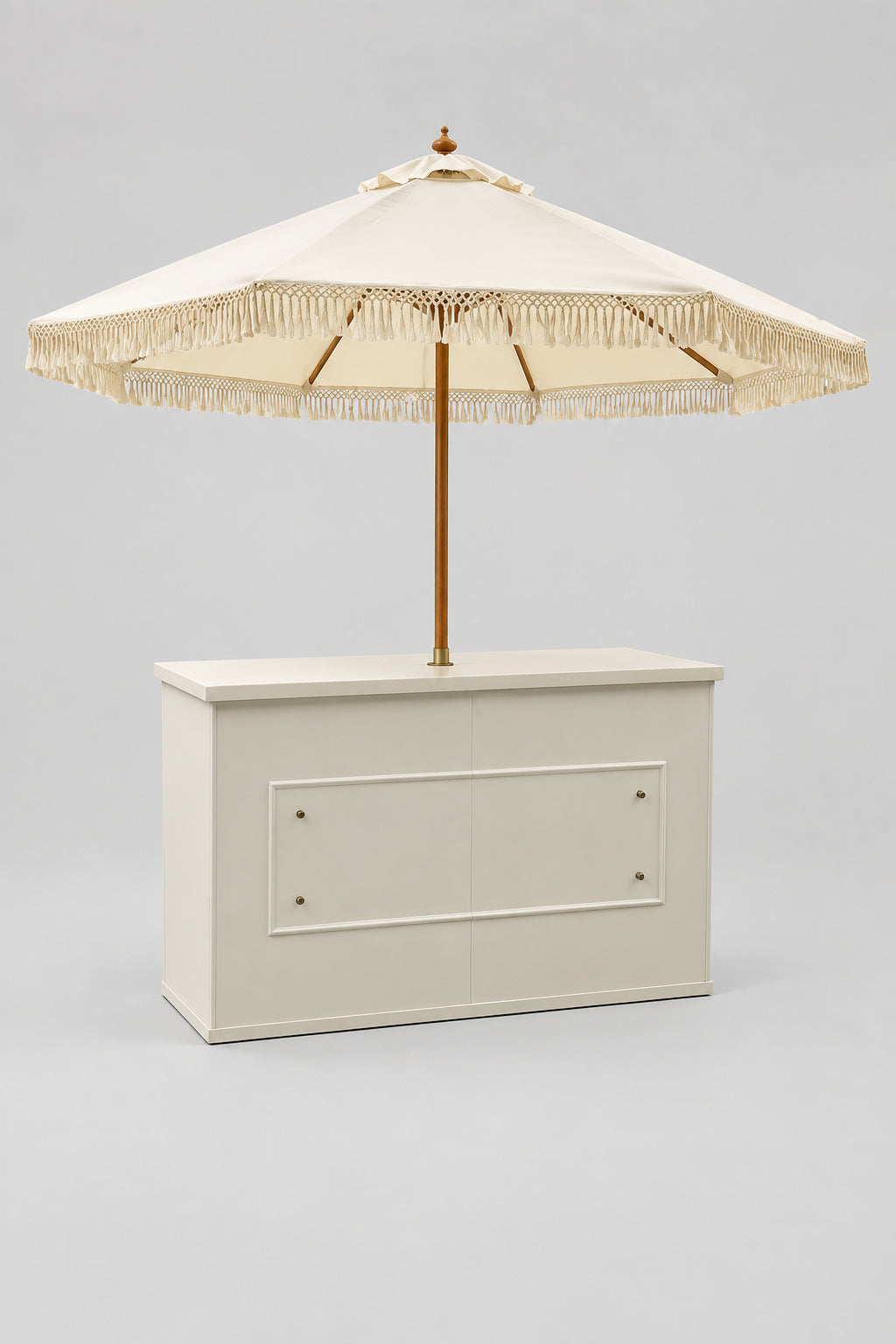 Bar mobile avec parasol a frange