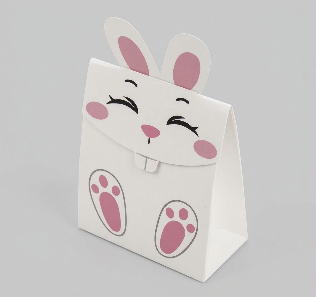 Boite cadeau en forme de lapin blanc