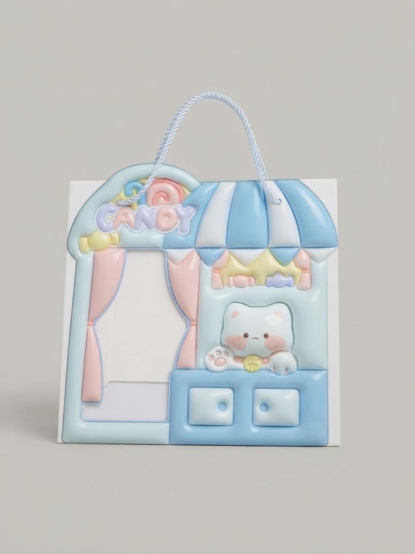 Sac cadeaux 3D bleu