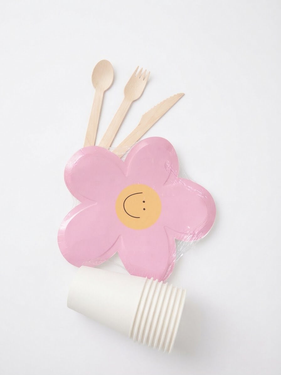 Kit vaisselle souris fleuri