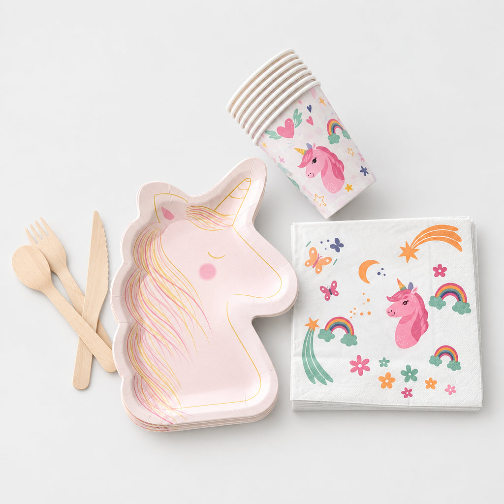 Kit vaisselle assiettes royaume enchanté licorne