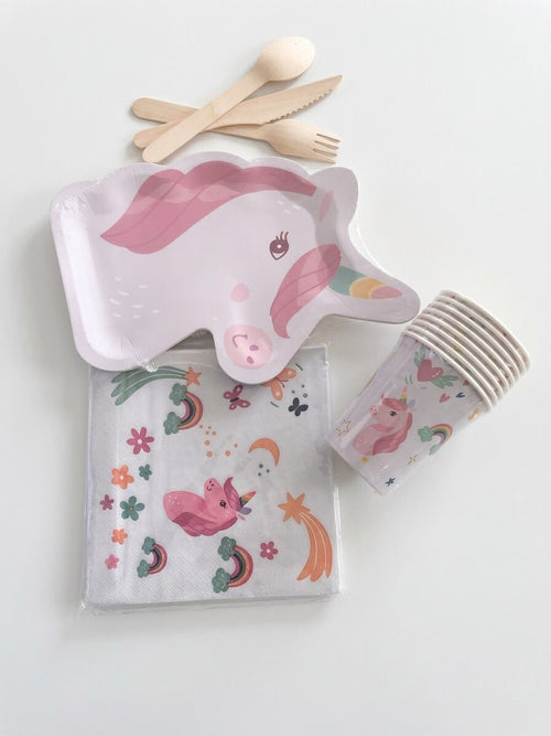 Kit vaisselle assiettes royaume enchanté licorne